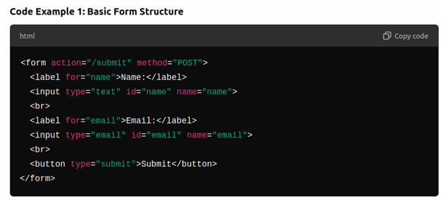 basic form structure