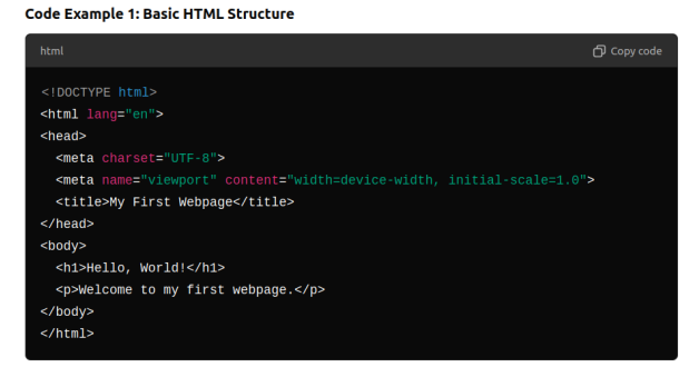 basic html structure