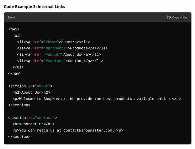 Internal links