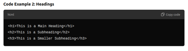 headings