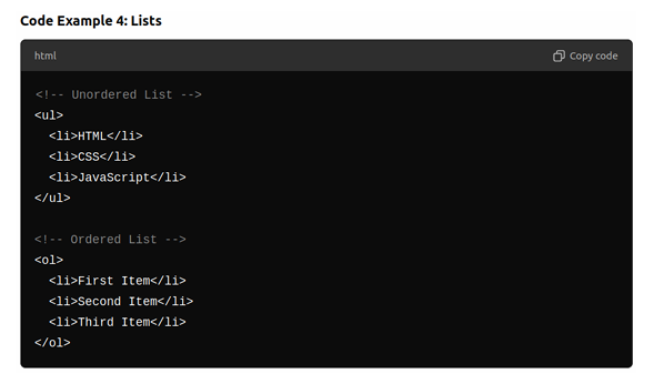 lists