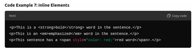 inline elements