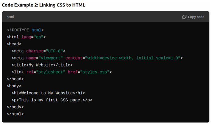 Linking css to html