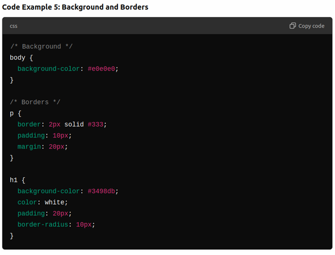 background and borders