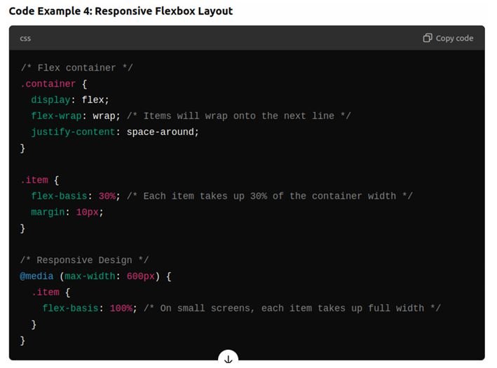 responsive flexbox layout